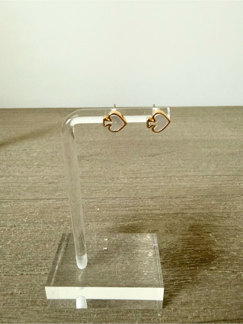Kate Spade Signature Stud Earrings in Gold Tone Mother of Pearl Inlay